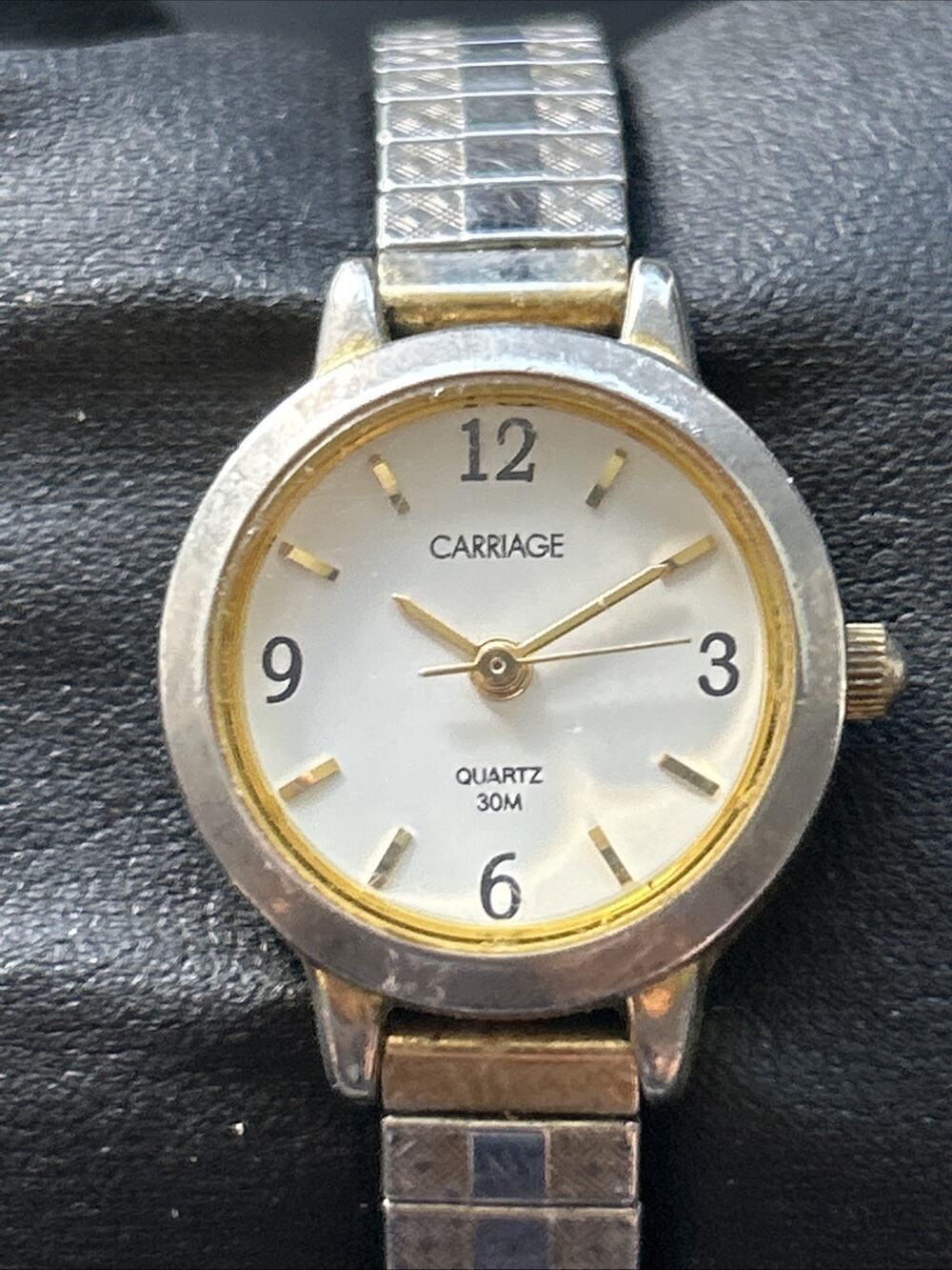Carriage Two Tone White Dial Women’s Quartz Watch